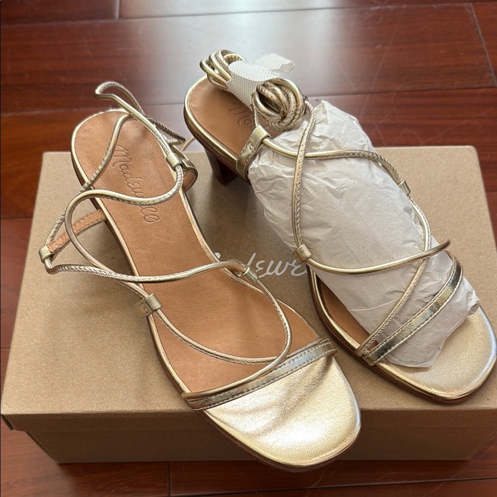 Madewell Metallic Gold Strappy Sandals